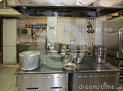 Typical kitchen of a restaurant