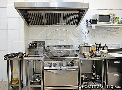 Typical kitchen of a restaurant