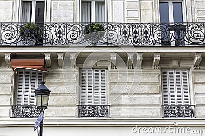 Typical Paris building facade