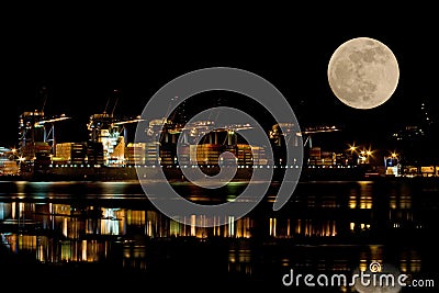 UK Container Port at Night