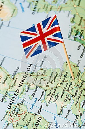 UK flag on map