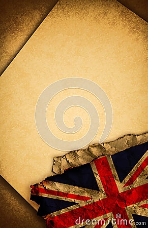 UK flag and old paper