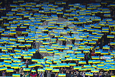 Ukraine national football team supporters show their support