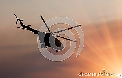 Ukrainian military helicopter in flight