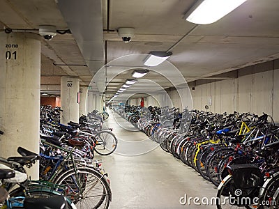 Lots of bikes at parking