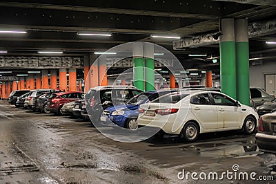 Underground parking in the shopping center