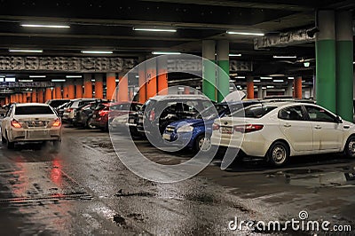 Underground parking in the shopping center