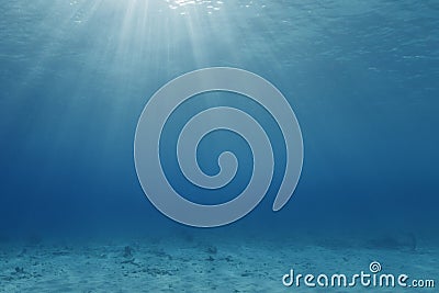 Underwater scene with sunlight