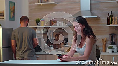 Unfaithful Wife Chatting In The Kitchen Stock Video Video Of Jealous