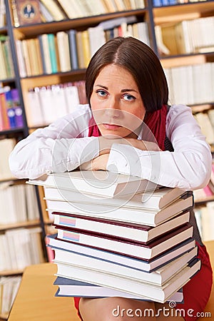 Unhappy student in university library