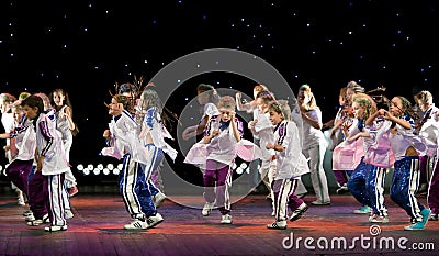 Unidentified children from dancing group Belka