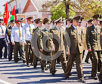 Unidentified officers during the celebration of Victory Day. GOM