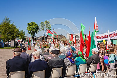 Unidentified veterans listen to congratulations during the celeb