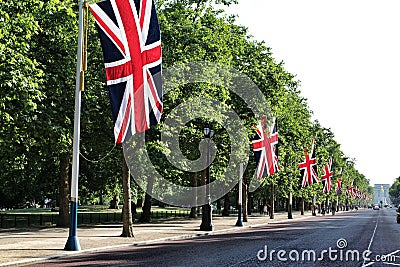 Union jack along the mall