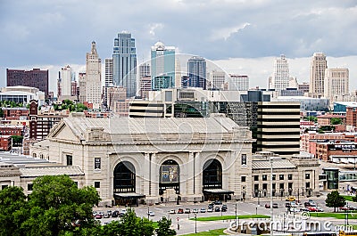 Union Station and view of downtown Kansas City.