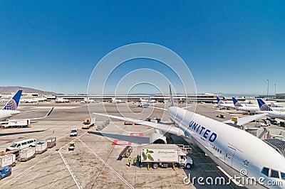 United Airline Boeing 767-322 at SFO Airport