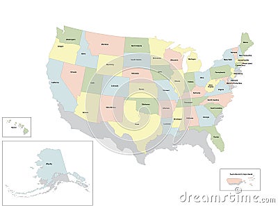 United states of America political map