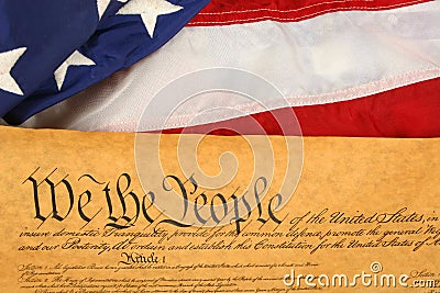 United States Constitution and Flag -- Landscape Orientation