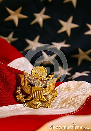 United States Flag Background with Eagle Emblem