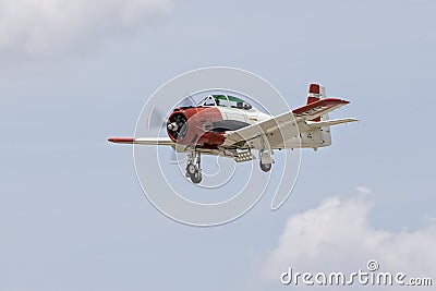 United States Navy plane with landing gear down