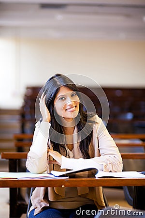 University student in lecture hall