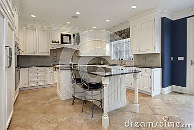 Upscale kitchen with granite island