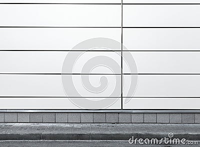 Urban background interior with white metal wall
