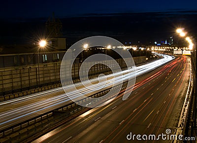 Urban night traffic lights