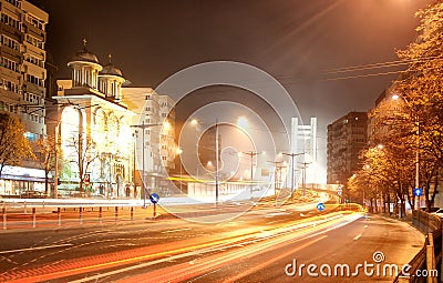 Urban road at night