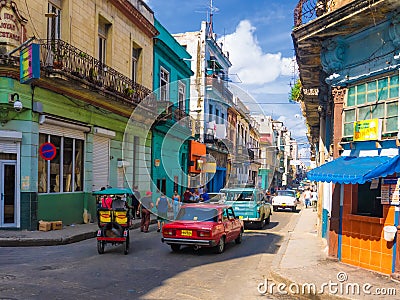 Urban scene in a well known street in Havana