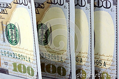 US Currency One Hundred Dollar Bills