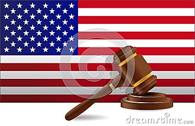 Us flag and gavel