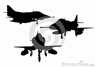 US military aircraft silhouettes