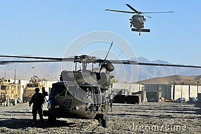 US military helicopter landing