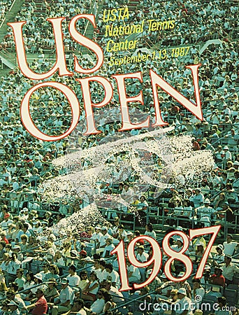 US Open 1987 poster on display at the Billie Jean King National Tennis Center