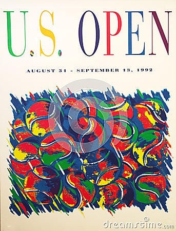 US Open 1992 poster on display at the Billie Jean King National Tennis Center