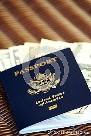 US Passport and dollar bills