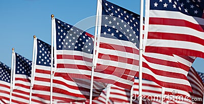 USA Flag display commemorating national holiday