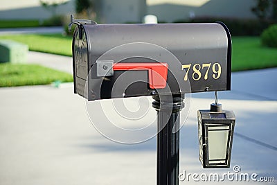 A USA mail box and a solar light