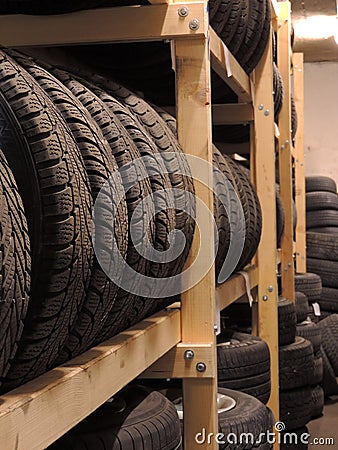 Used tires storage