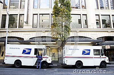 USPS postal service trucks