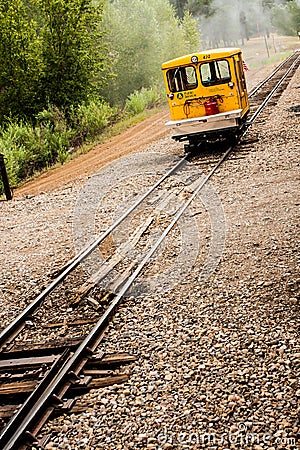 Utility Car on Train Tracks