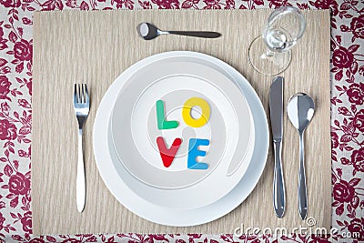 Valentine dinner concept