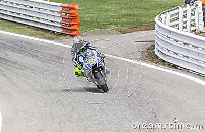 Valentino Rossi of Yamaha Factory team racing