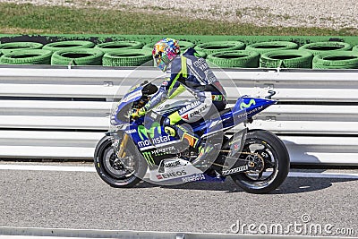 Valentino Rossi of Yamaha Factory team racing