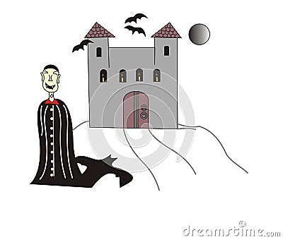 Vampire in front of his castle