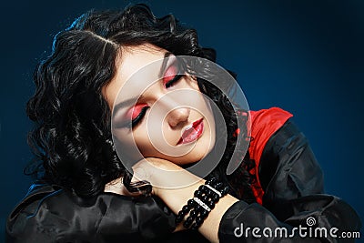 Vampire girl sleeping