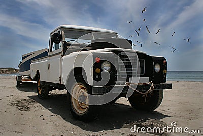 Van Towing Fishing Boat