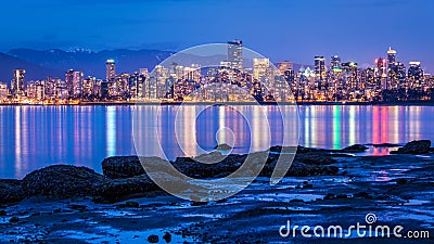 Vancouver city lights from Jericho beach