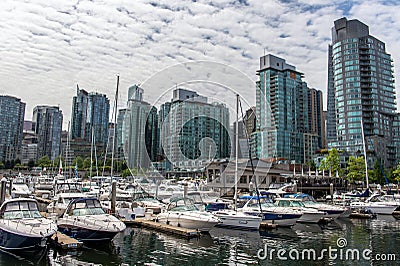 Vancouver downtown marina area